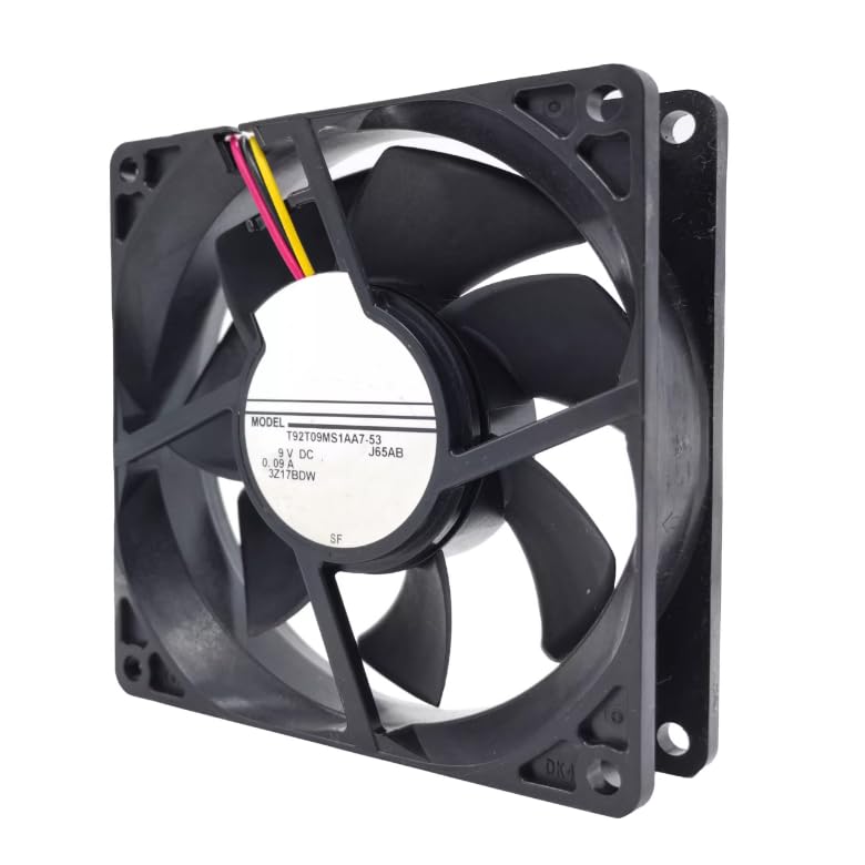 T92T09MS1AA7-53 DC 9V 0.09A 92x92x25mm 3-Wire Cooling Fan