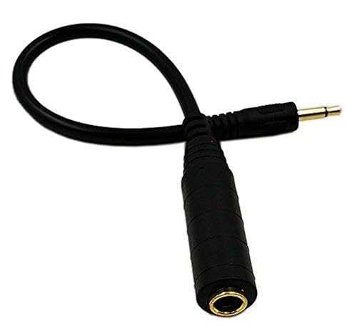zdyCGTime CGTime Golden Plated 3.5mm Mono 1/8 inch Audio Male to 6.35mm 1/4 inch Female Jack Converter Cable Cord Adapter (25CM/10Inch)