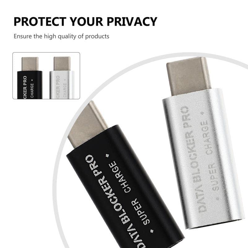 Meenova USB C Data Blocker Pro, USB-C Female to Male Adapter with Smart Chip Security to Protect Against Juice Jacking, Grey