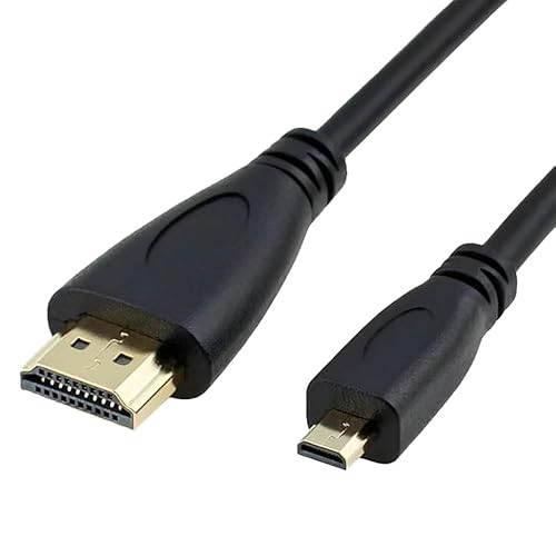 Golden Plated High Speed Micro HDMI Type D to HDMI Type A Male to Male Connector Cable/HD Video Cable for Sony Action Cam HDR-AS10 HDR-AS15