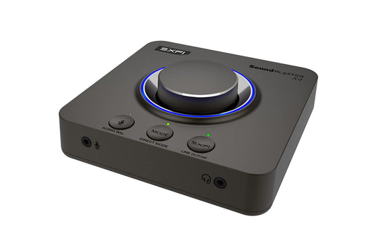 Creative Sound Blaster X4 Hi-Res 24bit/192kHz DAC USB Externo y Tarjeta de Sonido Amp, Multicanal, Sonido Surround Discreto 7.1, Entrada de Cascos