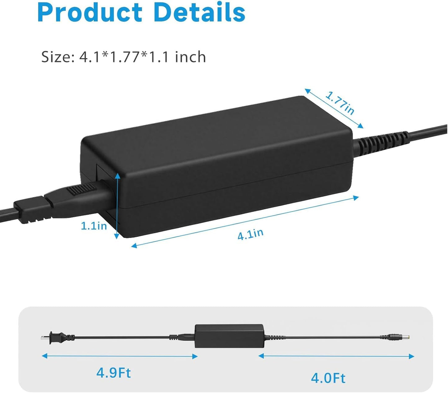 HHZ 14V 4A AC/DC Monitor Power Cord Compatible with Samsung SyncMaster 32” 27" 24" 22" 23" 20" 19" 18" 17" 15” Screen LED LCD TFT, 56W Monitor…