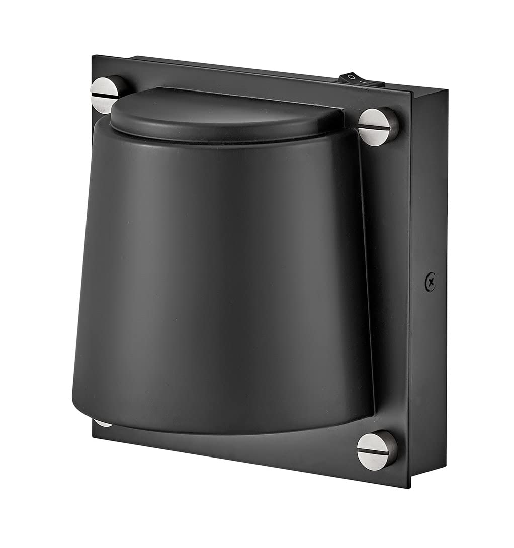 Hinkley Scout Single Light Wall Sconce, Compact, LED Included, On/Off Switch, Interchangeable Decorative Screws, Black Finish