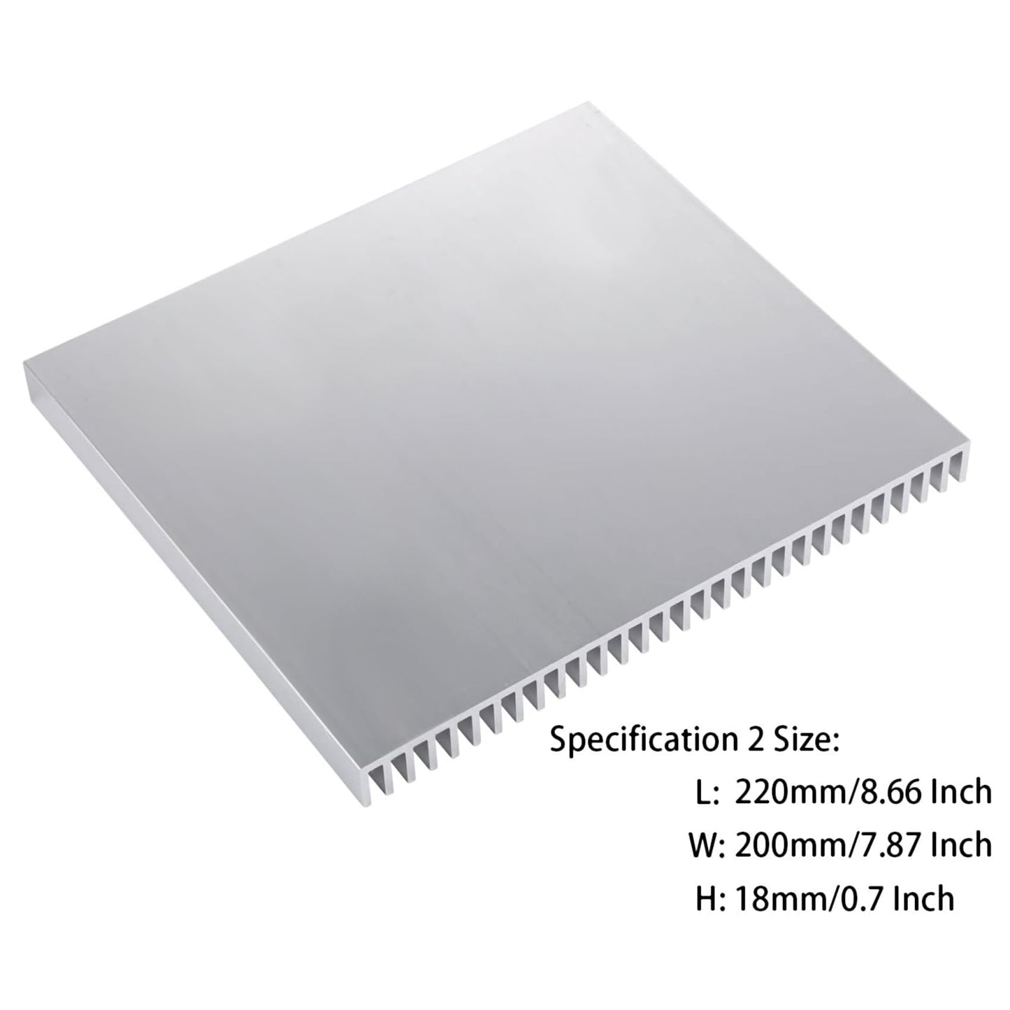 Awxlumv Large LED Aluminum Heatsink 200 x 220 x 18mm / 7.87 x 8.66 x 0.7 Inch Cooler 30 Fins Heat Sink Board