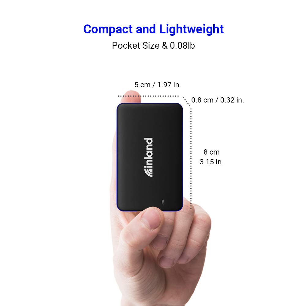 INLAND Professional External SSD 960GB Portable Solid State Drive 3D NAND USB 3.1 Mobile SSD Portable External Storage for PC Laptop Mac(960GB)