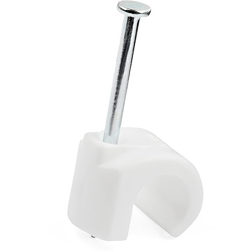 StarTech.com 100 Pack Large Cable Clips with Nail - Reusable - Nail-in Clamps - Wire Holding Clips - Ethernet Cord/AV/Coax Cable Fasteners