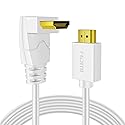 TNP 4K HDMI Cable Right Angle 90 Degree (15 FT) - White High Speed 18GBPs HDMI Wire Cord Support 4K 60Hz 2K 2160p 1440p 1080p 3D ARC/eARC Ethernet