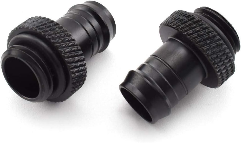 dracaena.io 12 Pack of G1/4" thread to 3/8" Barb Fitting for Soft Tubing, PC Water Cooling System Soft Tube Connectors, Black
