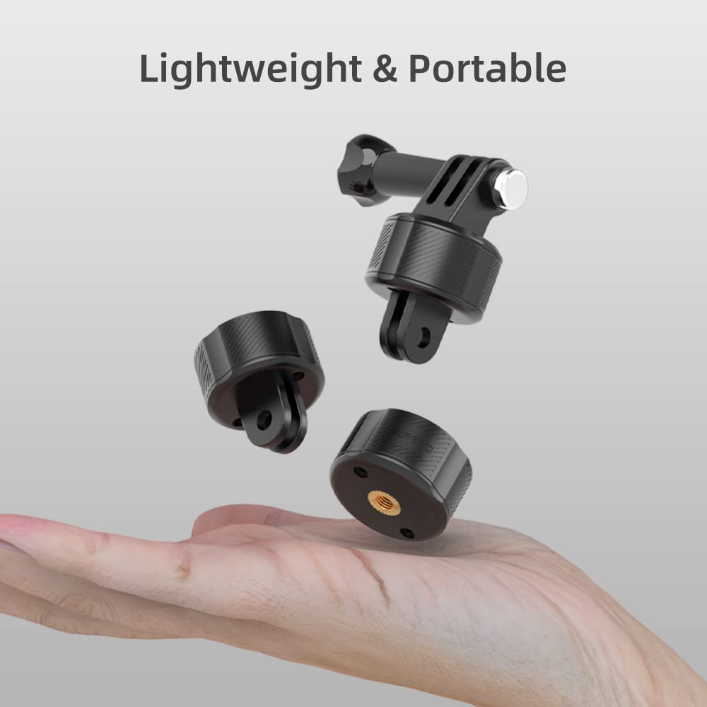 SUREWO Quick Release Base Mount Kit for GoPro,Magnetic Suction & Swivel Lock Adapter Compatible with GoPro Hero 13 12 11 10 9 8 7 6 5 Black,DJI Osmo