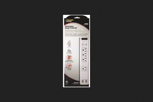 Surge Prot 4 Outlet Wht 4ft Cd
