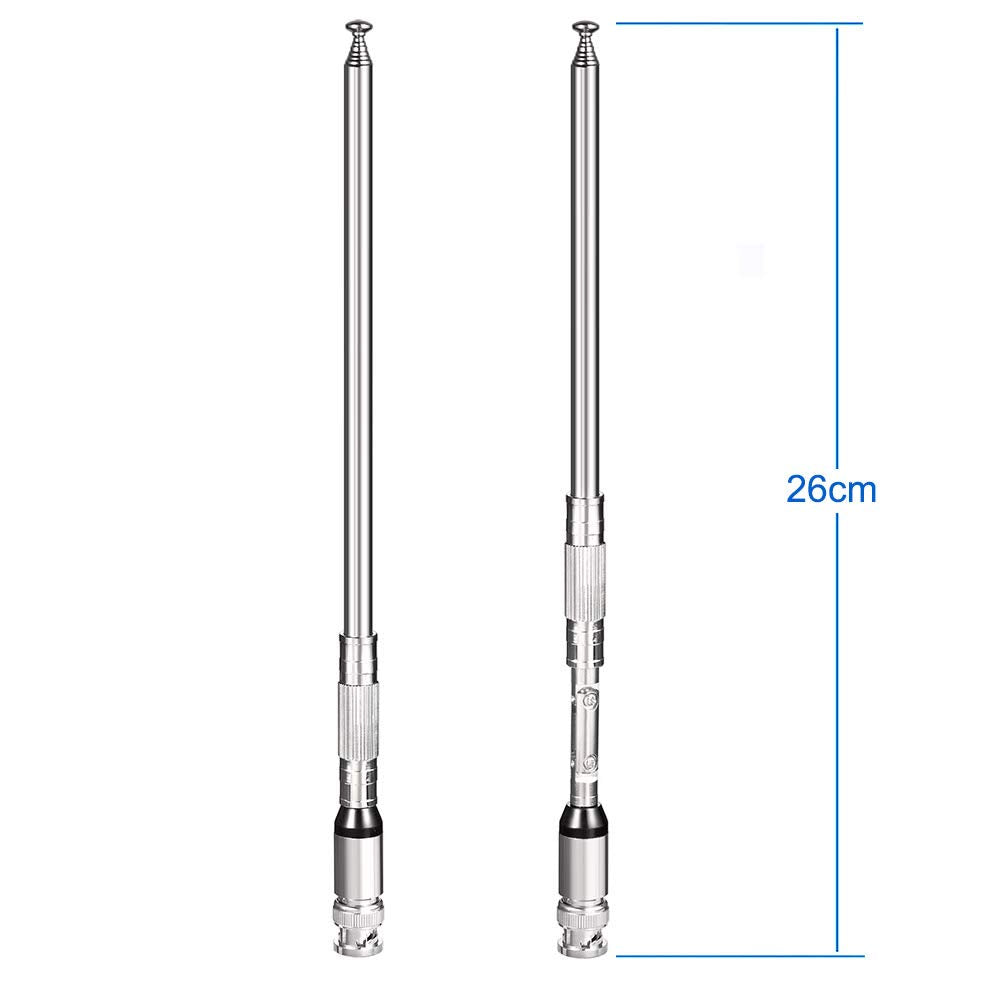 Bingfu 20-1300MHz Police Scanner Antenna 8 Sections Telescopic BNC Male Antenna 2-Pack Compatible with Uniden Whistler Radio Scanner Cobra Midland