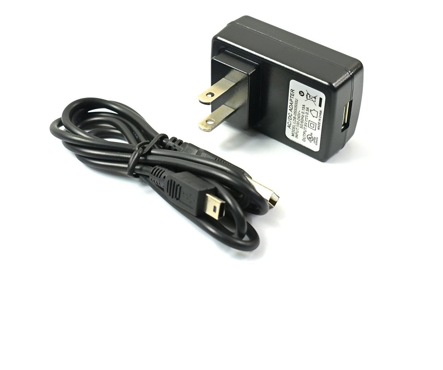 DC 5V Adapter, Mini USB Cable AC Adapter, Mini B DC Cord for Scan Radio, Record, T1 Calculator, Blue Dnowball Mic, MP3, Camera, Tablet, Hub, DVR, PS3…