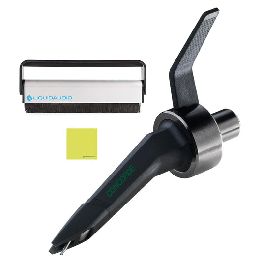 Ortofon Concorde MkII Mix CC Single DJ Cartridges, Spherical Stylus (Black) Bundle with Liquid Audio Carbon Fiber Record Brush & Instrument Polishing