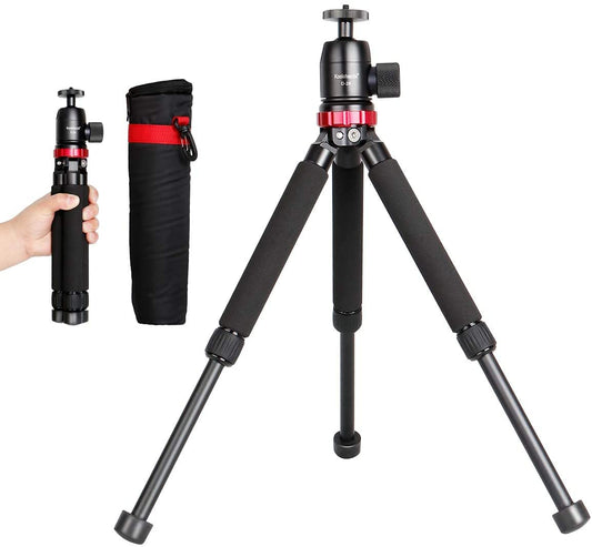 Koolehaoda Metal Mini Tripod with 360° Ball Head and 1/4" Screw Desktop Tabletop Stand Tripod for Cameras,Load up to 8kg - (MT-02+D28)