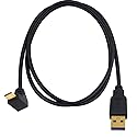 MTUERANC USB to USB C 90 Degree Cable, 5FT Type A Male to Type C Male Up & Down Angle Fast Charging Cable for Mobile Phones, Tablets (1.5m)