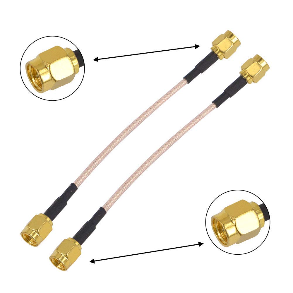 Boobrie 2-Pack SMA Male to SMA Male RG316 Pigtail Jumper Cable 6inch SMA Extension Antenna Cable SMA Male to Male WiFi Wirelessfor SDR Devices Baofeng