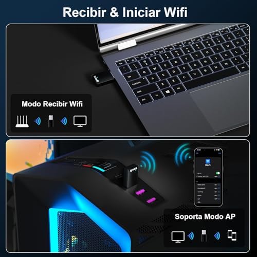 Tenda WiFi Adapter for Desktop PC, AX900 USB WiFi Adapter with Dual Band 600Mbps 5GHz/ 286Mbps 2.4GHz, Built-in Driver for Windows 11/10/7, USB WiFi