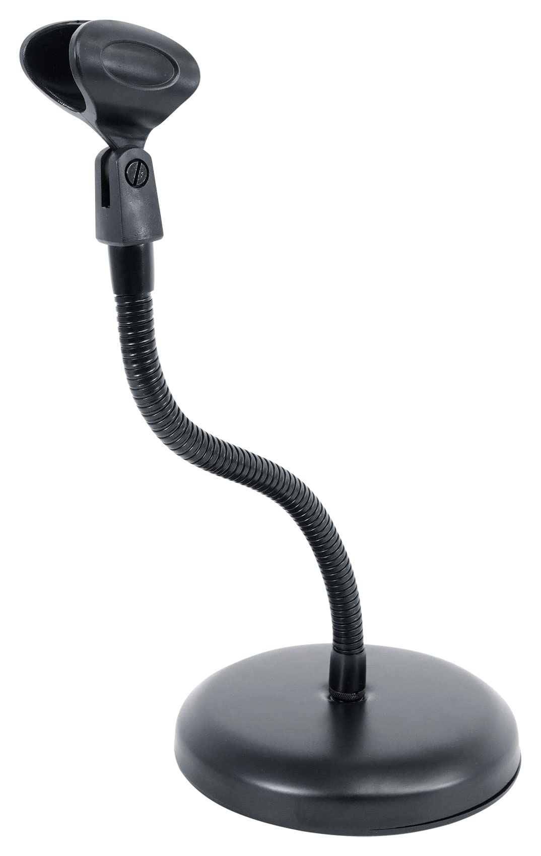 Rockville RDMS7 Desktop Mic Stand w/ 11.8" Gooseneck, Weighted Base, Mic Clip, Webcam Adapter, Perfect for Podcasting, Streaming & Studio Use