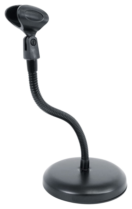 Rockville RDMS7 Desktop Mic Stand w/ 11.8" Gooseneck, Weighted Base, Mic Clip, Webcam Adapter, Perfect for Podcasting, Streaming & Studio Use