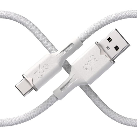 360 Electrical USB-C to USB-A Charging Cable - 5ft, Tangle-Free, Fast Charge Compatible, Ultra-Flow™ Braided, Durable Design