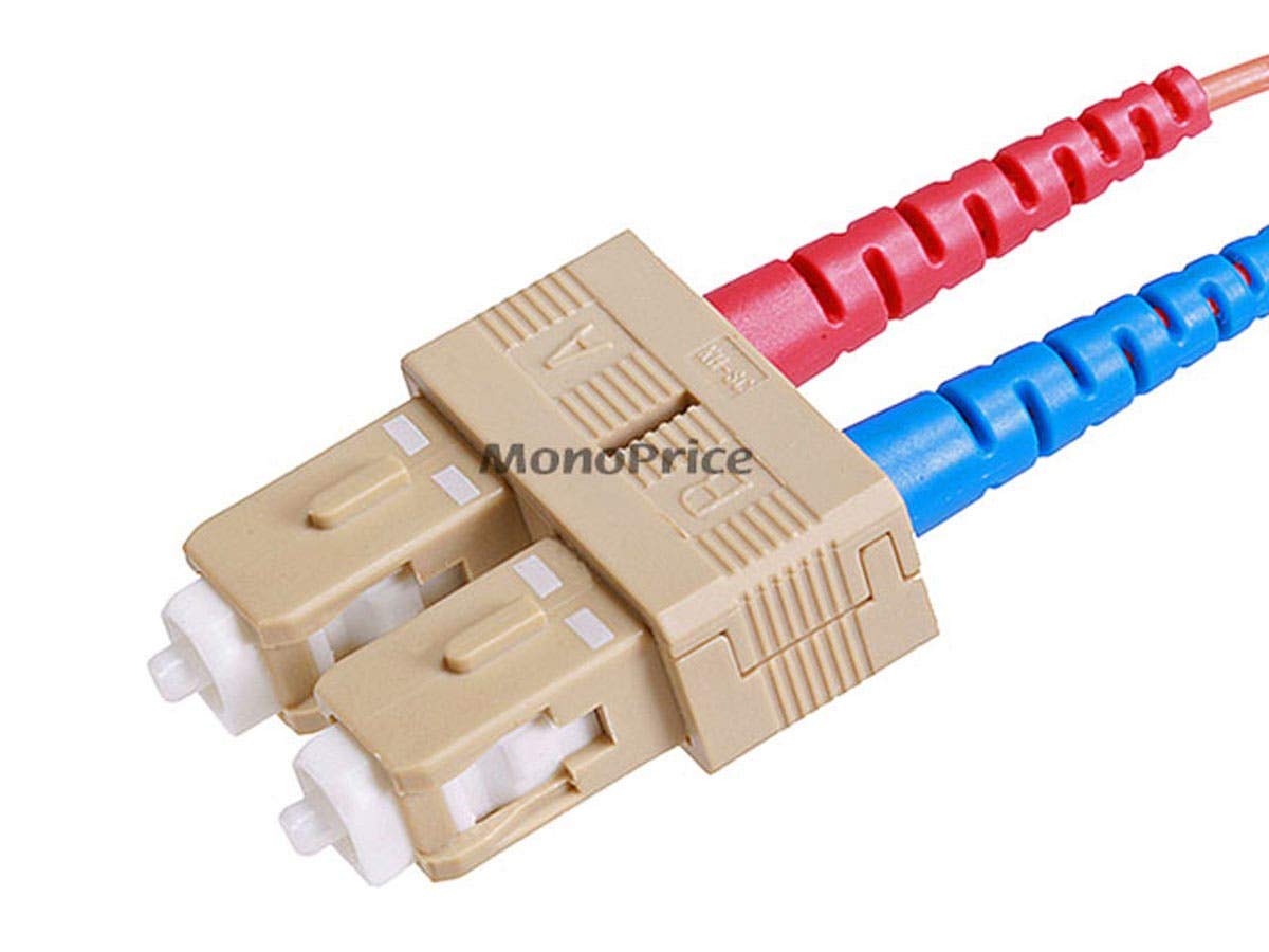 Monoprice Fiber Optic Cable - 1 Meter - Orange | LC to SC OM1, 62.5/125 Type, Multi Mode, Duplex