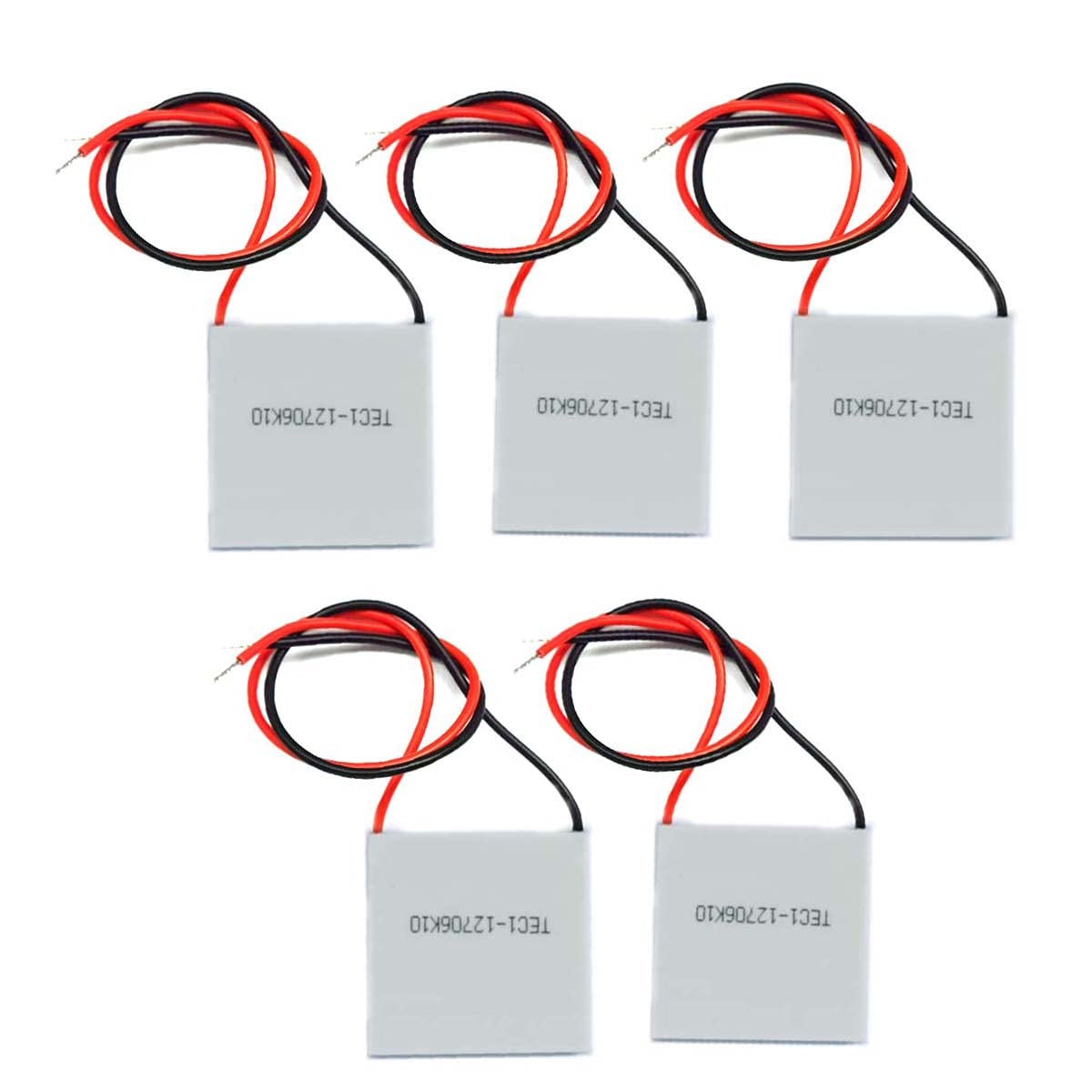 Kiro&Seeu 5pcs TEC1-12706 Heatsink Semiconductor Refrigeration Tablets 5.8A 12 Volt 60W Watt Thermoelectric Cooler Cooling Peltier Plate Module