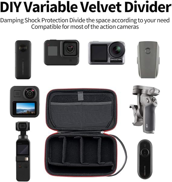 TELESIN Carry Case Waterproof Hard Carrying Bag for GoPro Max Hero 13 12 11 10 9 Insta360 X5/X4/X3 Ace Pro 2 Go Ultra DJI Osmo Action 6/5pro/4/Pocket