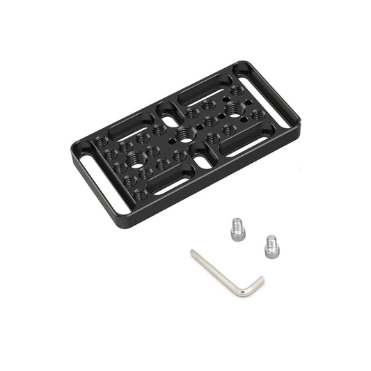 DINESK Camera Cheese Plate with 1/4" and 3/8" Threaded Holes,Extension Switching Mounting Plate for Cameras,Tripod and Other Photography Accessories
