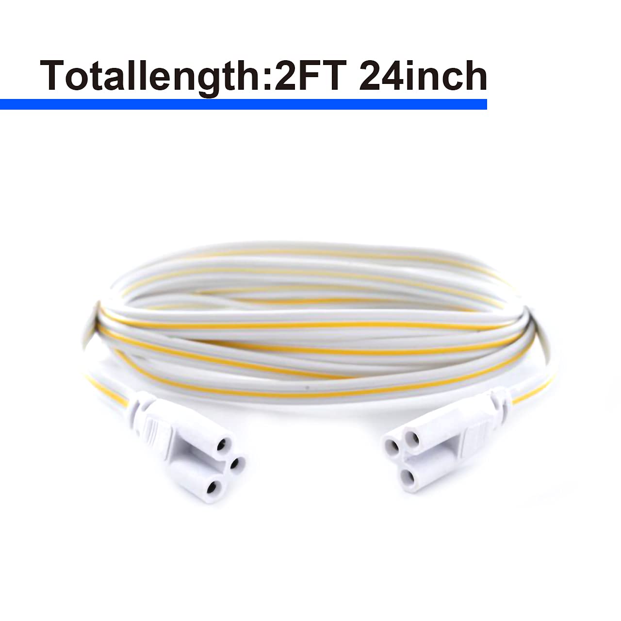 12 Pack T5 T8 LED Lamp Connecting Wire?Double End 3Pin Connector Cable 2FT Ceiling Lights Daylight LED Integrated Tube Cable?24 Inch Linkable Cords