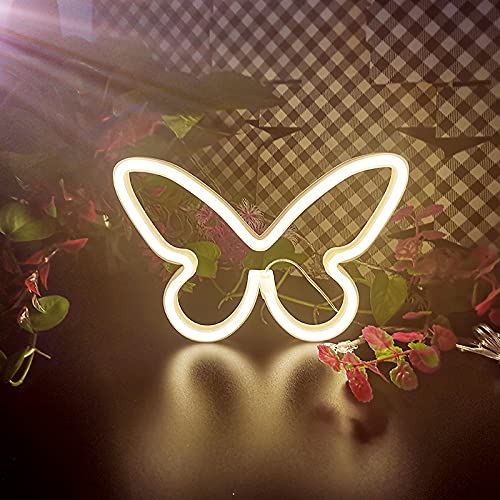 Butterfly Neon Signs Butterfly Decor Neon Lights USB or Battery Powered Indoor Wall Table LED Night Lights for Kids Girls Home Bedroom Room Party