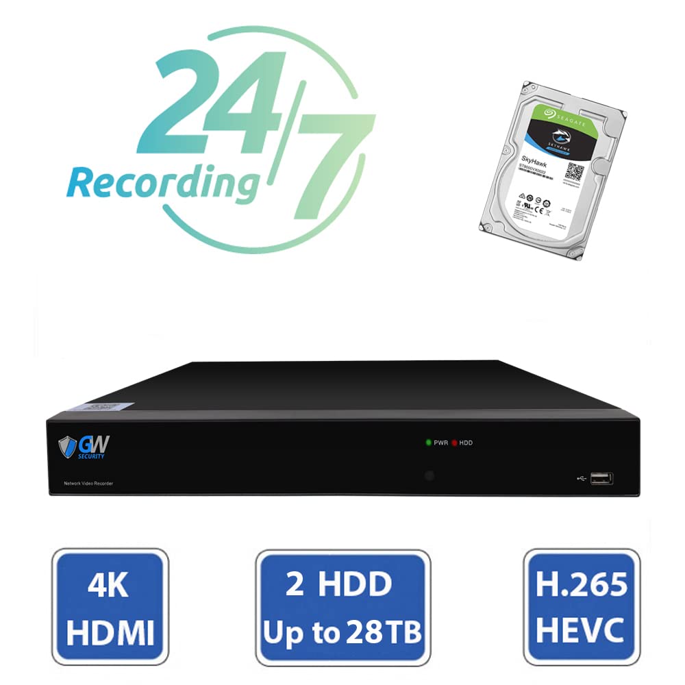 GW Security 32 Channel 4K 12MP NVR Video Recorder Alone (GW5532NSN)