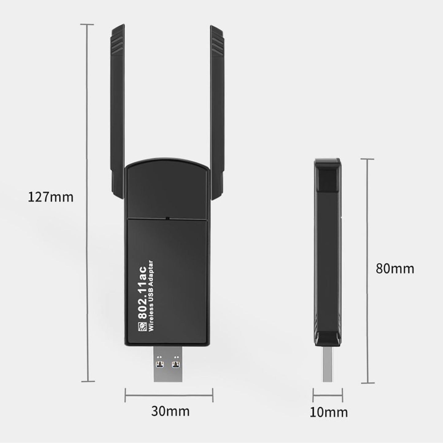YGNET 1300Mbps Wireless USB Adapter, Driver-Free Gigabit Dual-Band for Desktop, WiFi Network Receiver Transmitter