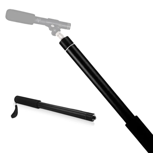 iOgrapher Microphone Boom Pole - Handheld Boom Pole Holder & Adjustable Microphone Mount - Compact & Extendable Pole Mount with Maximum Reach 1.5m
