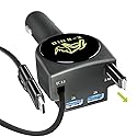 Retractable Car Charger, Fast Charge 3.1A 47W, Retractable Cables (3Ft) and 2 USB Ports Car Charger Adapter, Compatible with iPhone & Android Cell