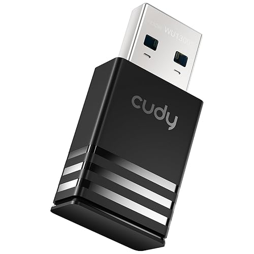 Cudy AC1300 WiFi USB 3.0 Adapter for PC, USB WiFi Dongle, 5Ghz, USB 3.0, Wireless Adapter for Desktop/Laptop, Compatible with Windows 7/8/8.1/10/11