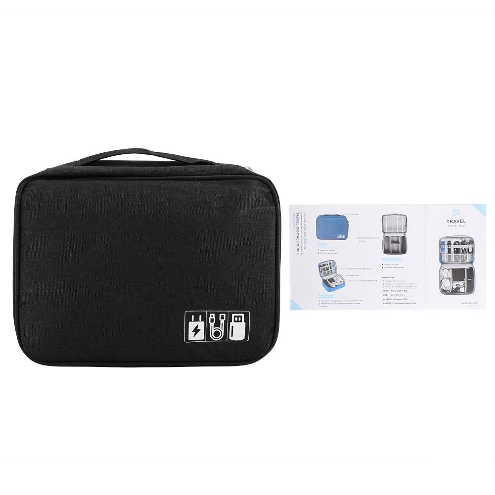 Yosoo Electronics Organizer Foldable Travel Organizer Travel Cable Storage Bag USB Drives Waterproof Gadget and Padded Tech Kit Bag for Hard Disk