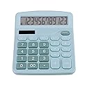 Desk Calculator 12 Digit Office Calculators with Large Screen Display, Dual Solar Power and Battery, Recessed Big Button Calculator for Office Home