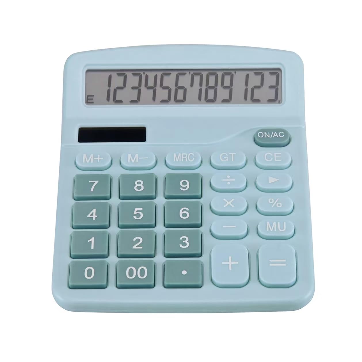 Desk Calculator 12 Digit Office Calculators with Large Screen Display, Dual Solar Power and Battery, Recessed Big Button Calculator for Office Home