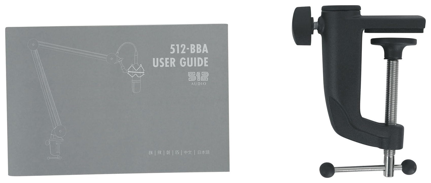 512 Audio by Warm Audio BBA Adjustable Microphone Boom Arm Mic Stand for Podcast, Streaming and Recording