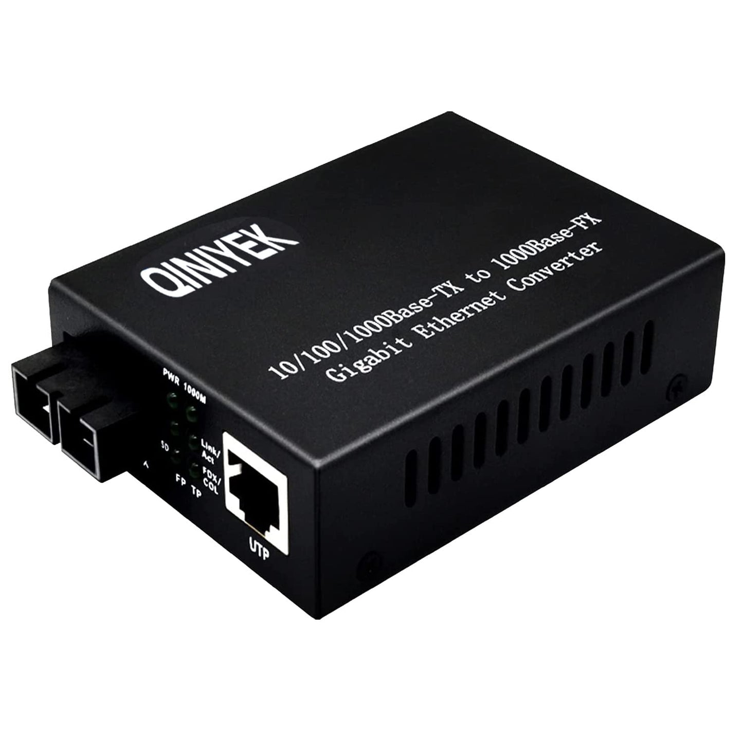 QINIYEK Gigabit Fiber Ethernet Media Converter?10/100/1000Base-Tx to 1000Base-TX ?Single Mode Dual SC Fiber?up to 20KM