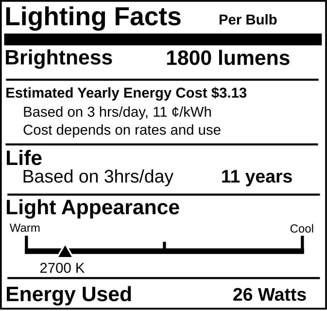 Industrial Performance CFQ26W/G24Q/827, 26 Watt, 2700K, Quad Tube Diammable Fluorescent Tube Light Bulb (2 Pack)