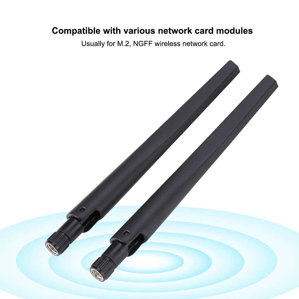 ASHATA External Antenna,2PCS M.2/NGFF Network Card Cable and 2x5DBi Antenna for 9560NGW /9260AC/7265AC
