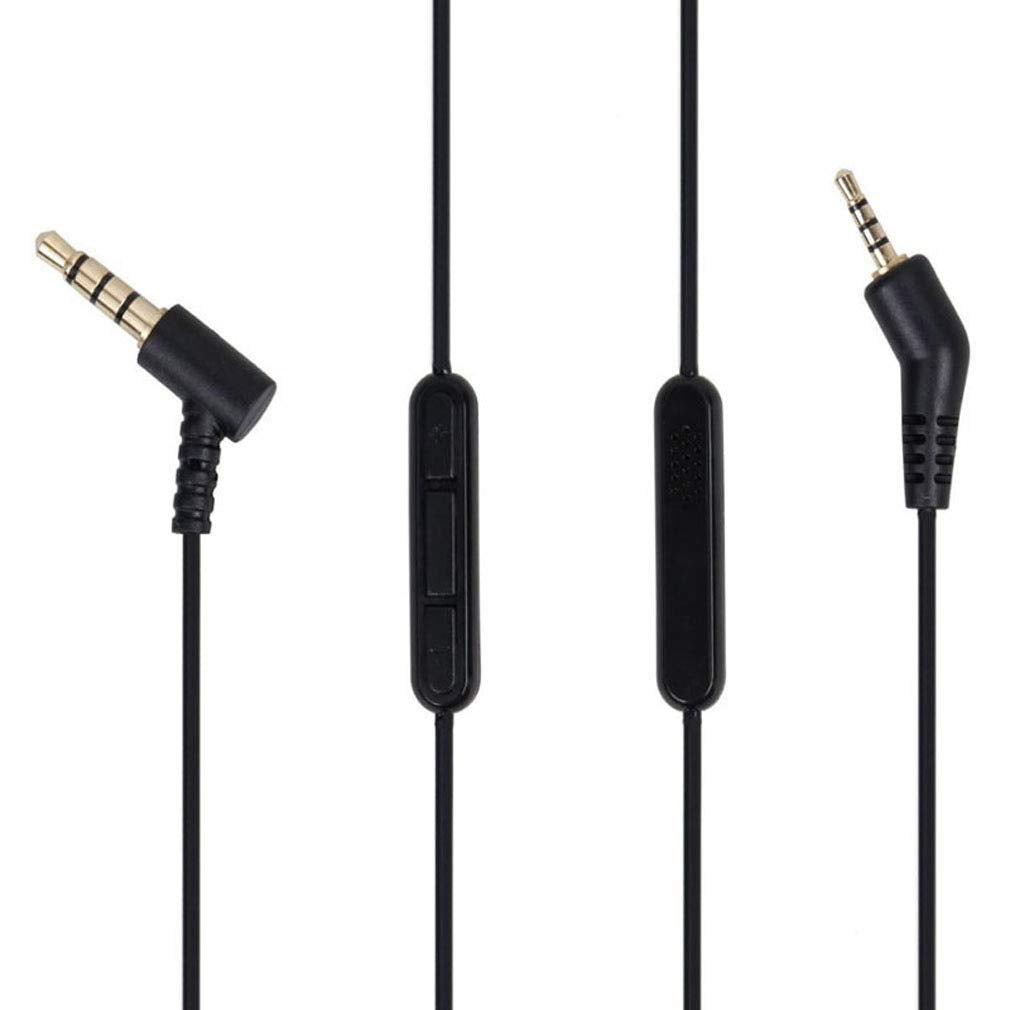 BUTIAO QC3 Replacement Audio Cable Cord for Bose Quietcomfort 3 QC3 Headphone with Inline Mic Volume Control 1.4 Meters 3.5mm to 2.5 mm Cable for iOS…