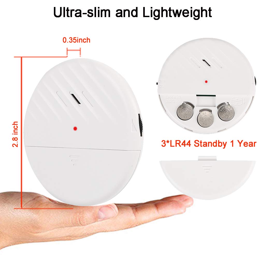 EverNary Window Vibration Alarm,6Pack 125dB Loud Ultra-Slim Anti-Theft Alarm for Door and Window Glass Break Sensor Alert with Adjustable Sensitivity