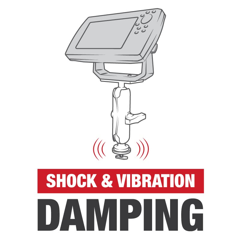 RAM Mounts Track Ball Marine Electronics Mount with B Size 1" Ball, Adjustable Track Mount for Fish Finders & GPS, 2" x 4" Plate RAM-202-24-354-TRA1U