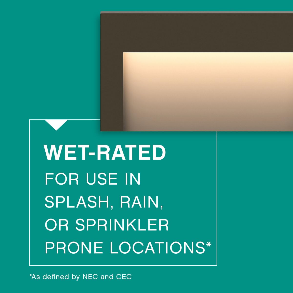 Hinkley Landscape Lighting Taper Wide Horizontal 12v Deck Sconce - Aluminum, Low Voltage, Mounts Flush to Surface, Integrated LED, Wet Rated, Modern
