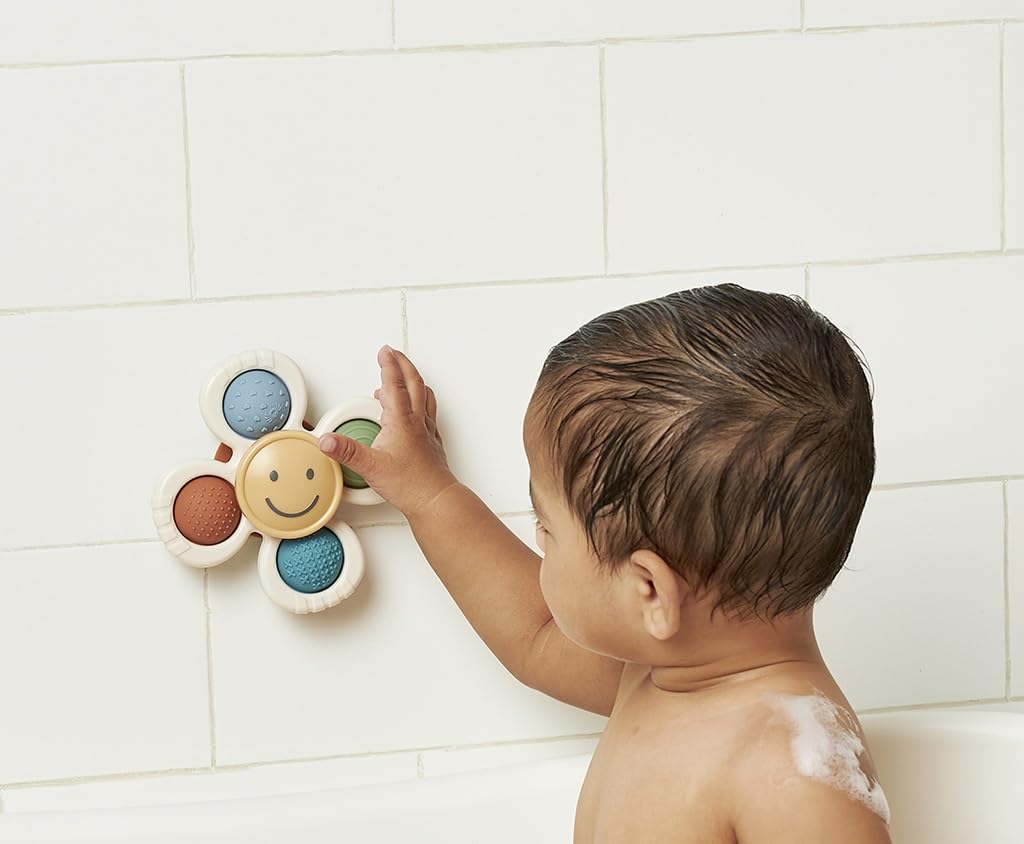 Itzy Ritzy Pop & Whirl - Fidget Spinner Travel & Bath Toy for Babies & Toddlers - Fidget w/Textured Silicone Poppers to Develop Fine Motor Skills -…