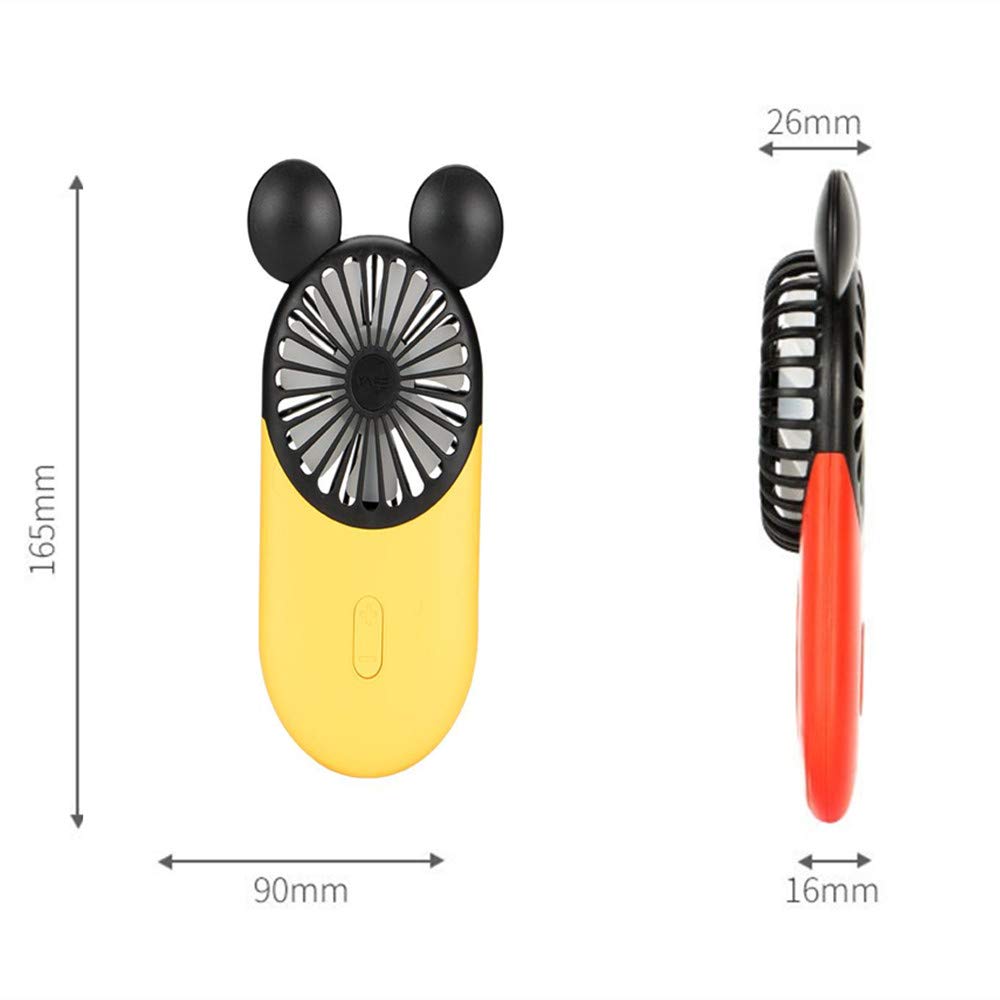DECVO Cute Personal Mini Fan, Handheld & Portable USB Rechargeable Fan with Beautiful LED Light, 3 Adjustable Speeds, Portable Holder, for Indoor Or