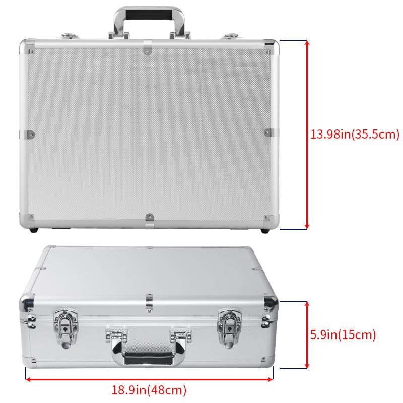 19in Aluminum Hard Case with DIY Customizable Foam Insert (18 x 13 x 5in Interior)