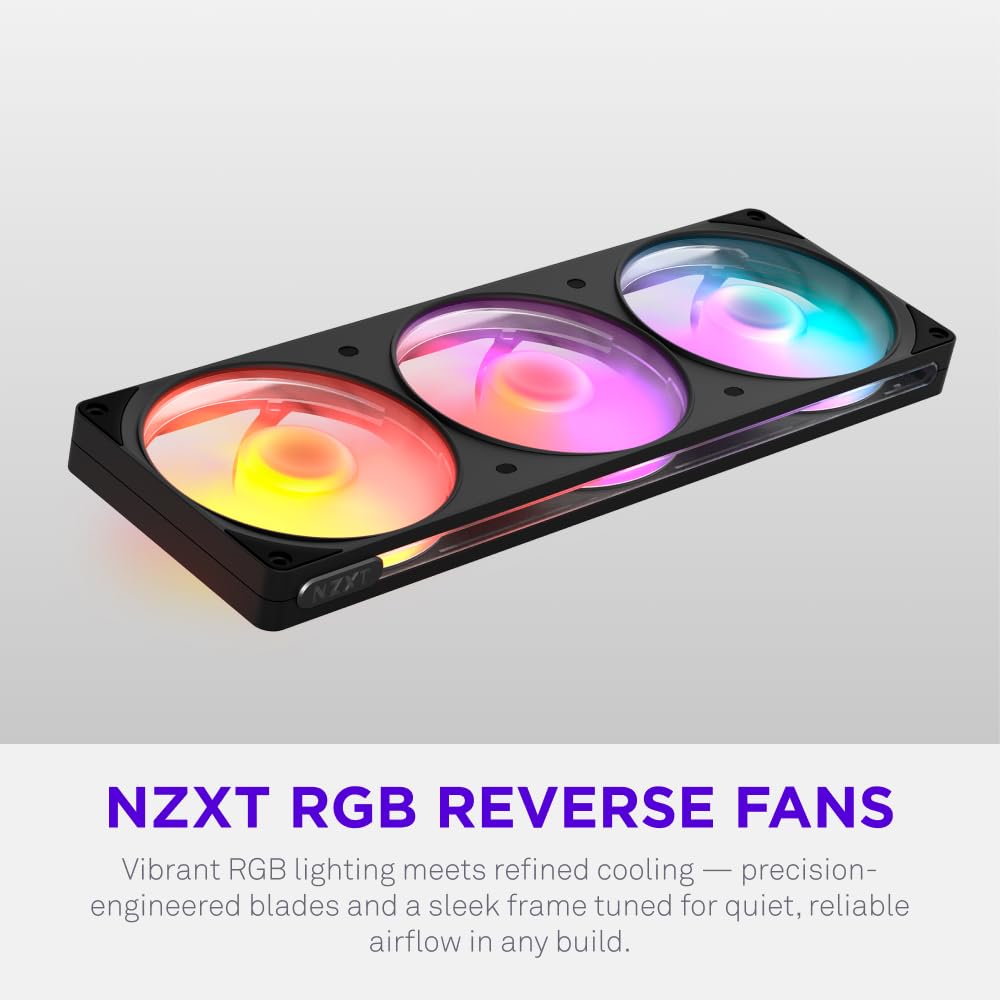 NZXT F360 RGB Reverse - 360mm Single-Frame Reverse Fan - Black